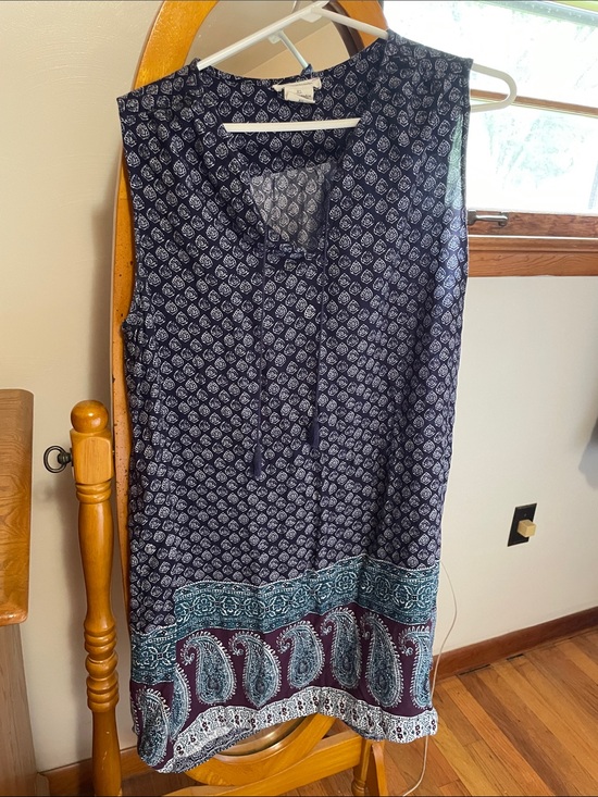 beachlunchlounge Dresses & Skirts - beachlunchlounge Navy and Teal Paisley Sleeveless Dress